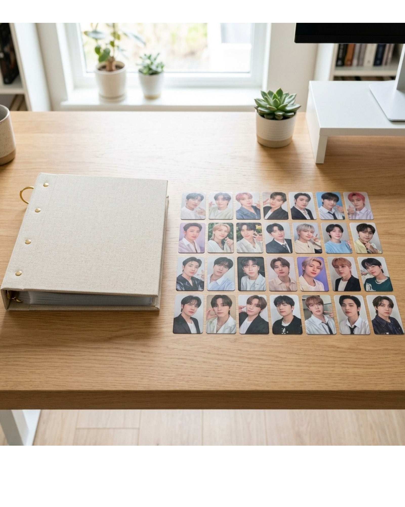 Wvkfb Photo Card Binder 4-Pocket Sleeves 160 Slots Beige