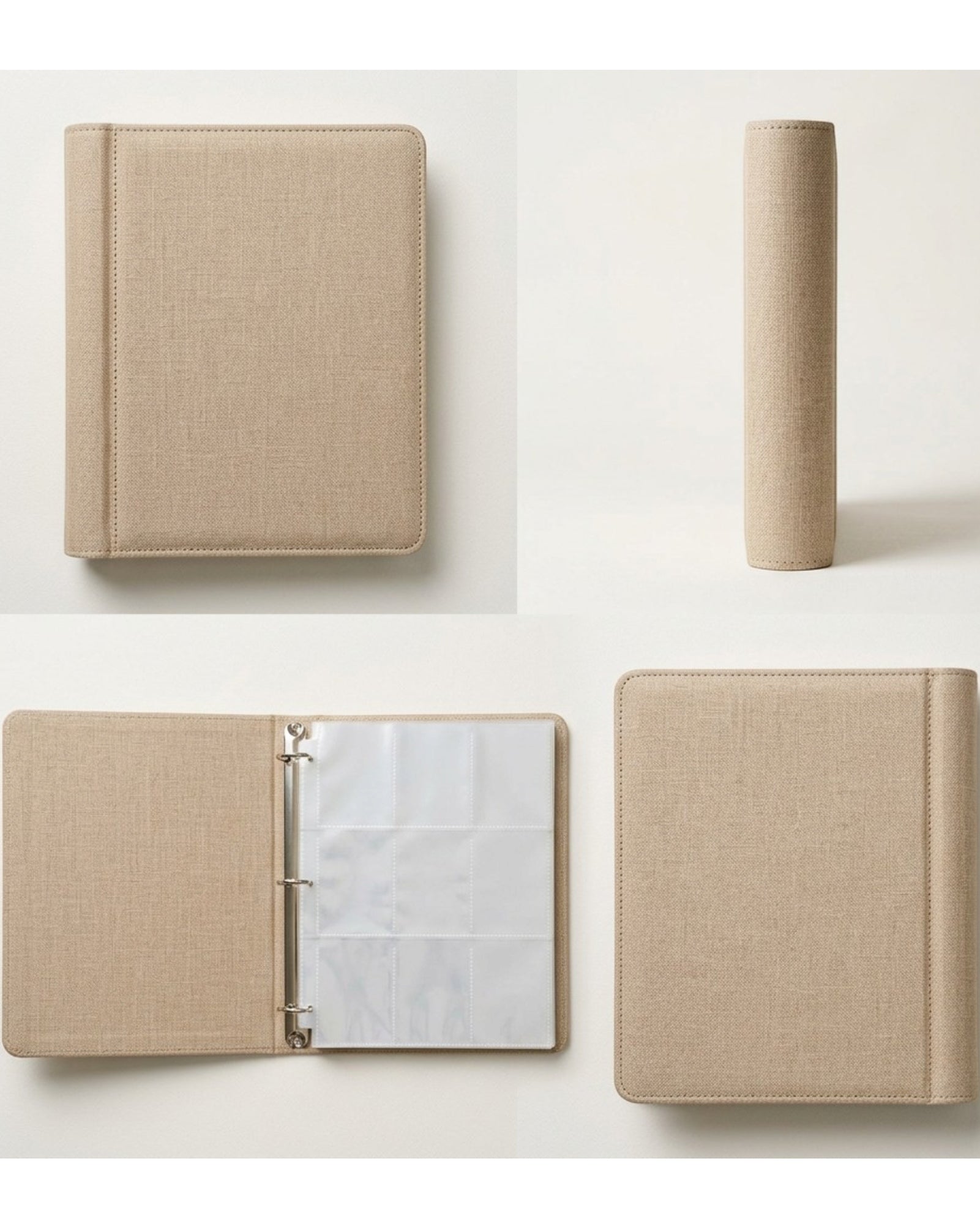 Wvkfb Photo Card Binder 4-Pocket Sleeves 160 Slots Beige