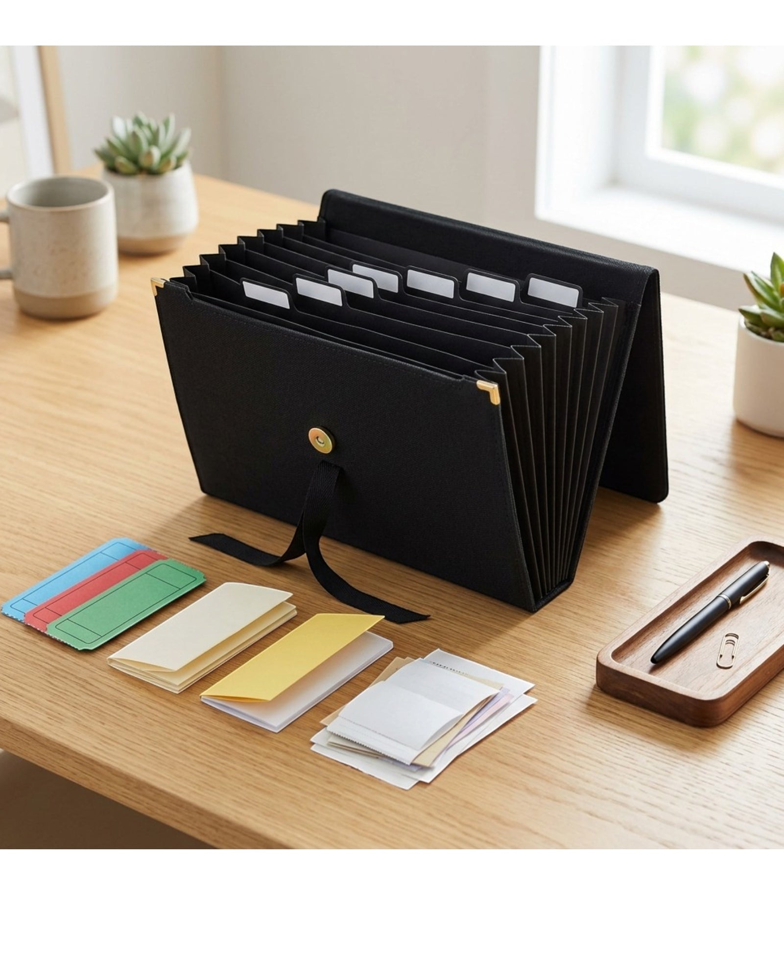 Wvkfb Coupon Storage Album Accordion Pockets 24 Sections Black