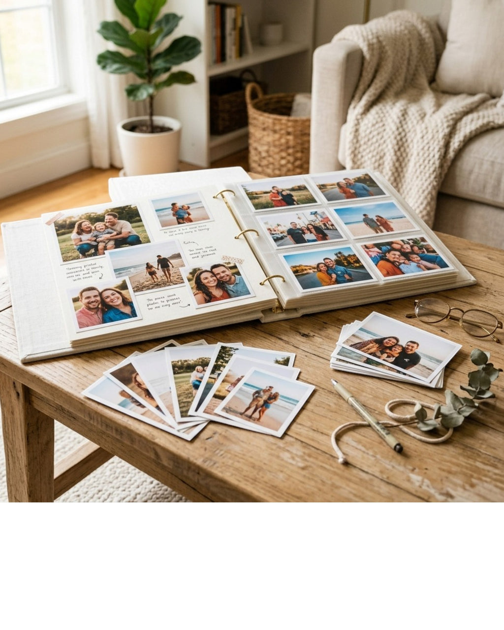 Wvkfb Photo Storage Album Linen Cover 200 Pockets Warm White