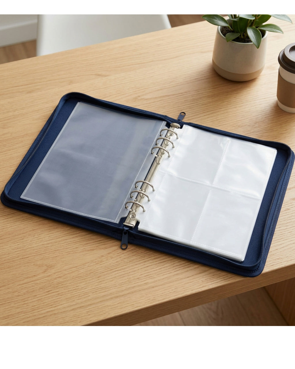 Wvkfb A5 Six Ring Ticket Receipt Pocket Binder Navy - Lifestyle view