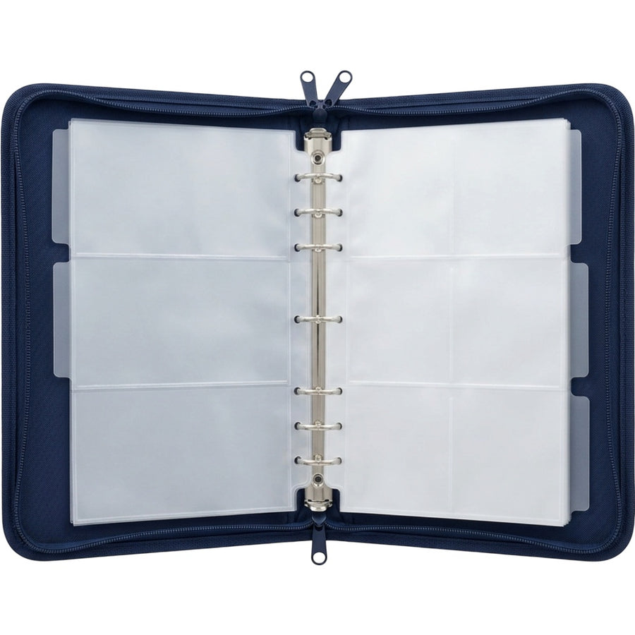 Wvkfb A5 Six Ring Ticket Receipt Pocket Binder Navy